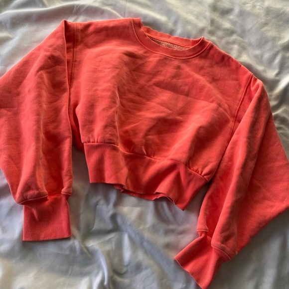 TNA cozy fleece cropped crewneck sweater - Picture 4 of 4